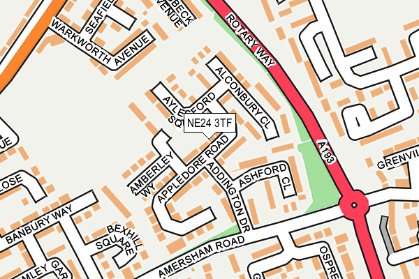 NE24 3TF map - OS OpenMap – Local (Ordnance Survey)
