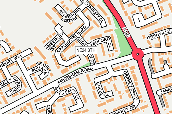 NE24 3TH map - OS OpenMap – Local (Ordnance Survey)