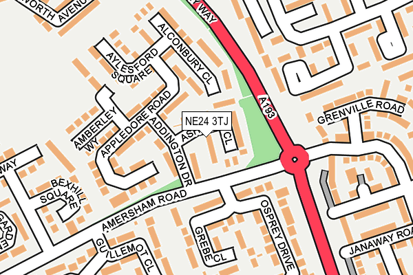 NE24 3TJ map - OS OpenMap – Local (Ordnance Survey)