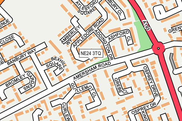 NE24 3TQ map - OS OpenMap – Local (Ordnance Survey)