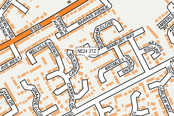 NE24 3TZ map - OS OpenMap – Local (Ordnance Survey)