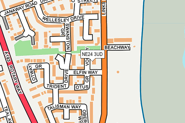 NE24 3UD map - OS OpenMap – Local (Ordnance Survey)