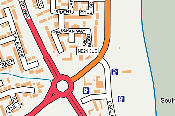 NE24 3UE map - OS OpenMap – Local (Ordnance Survey)