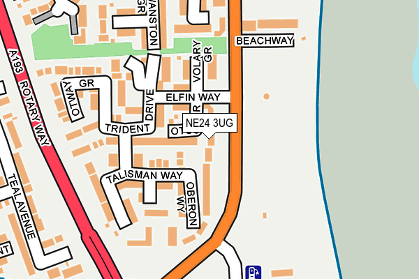 NE24 3UG map - OS OpenMap – Local (Ordnance Survey)