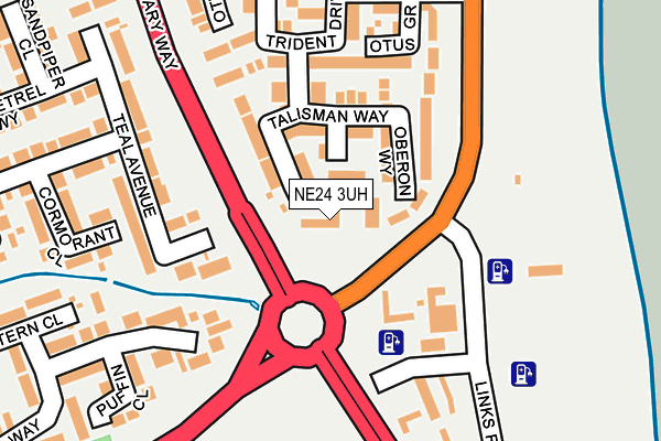 NE24 3UH map - OS OpenMap – Local (Ordnance Survey)