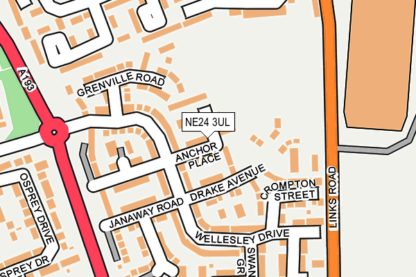NE24 3UL map - OS OpenMap – Local (Ordnance Survey)