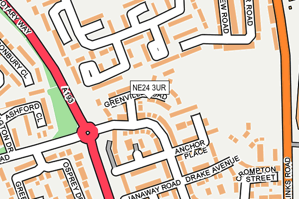 NE24 3UR map - OS OpenMap – Local (Ordnance Survey)