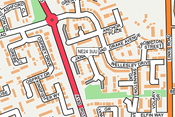 NE24 3UU map - OS OpenMap – Local (Ordnance Survey)