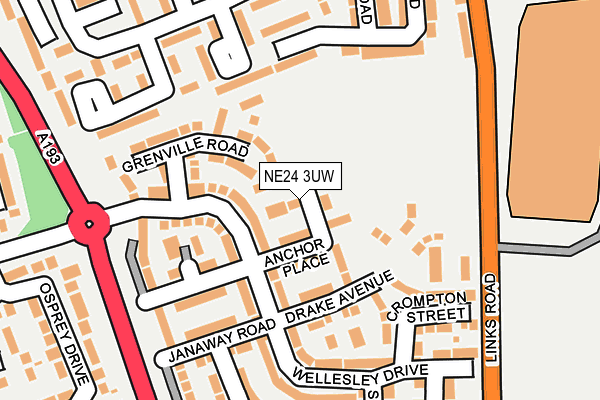 NE24 3UW map - OS OpenMap – Local (Ordnance Survey)