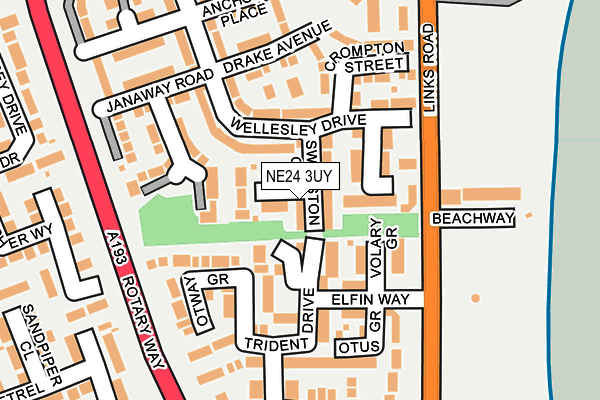 NE24 3UY map - OS OpenMap – Local (Ordnance Survey)