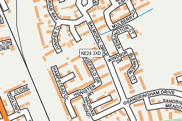 NE24 3XD map - OS OpenMap – Local (Ordnance Survey)