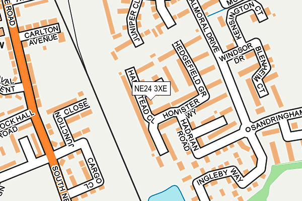 NE24 3XE map - OS OpenMap – Local (Ordnance Survey)