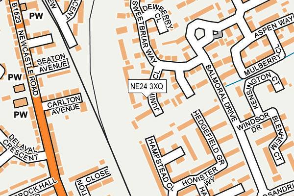 NE24 3XQ map - OS OpenMap – Local (Ordnance Survey)