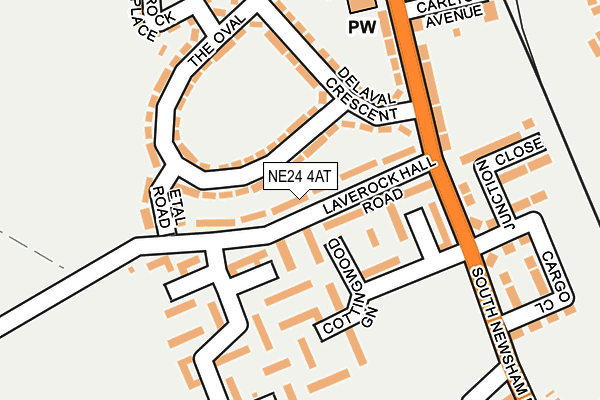 NE24 4AT map - OS OpenMap – Local (Ordnance Survey)