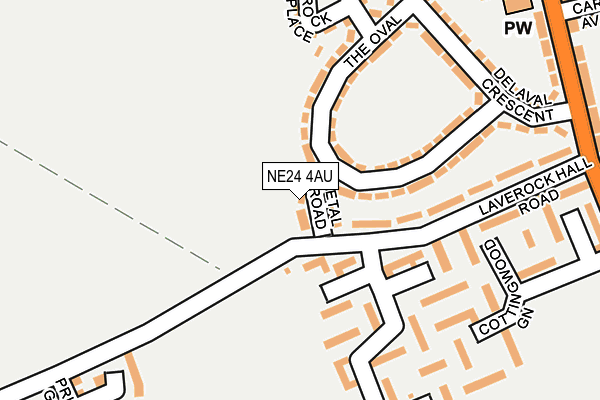 NE24 4AU map - OS OpenMap – Local (Ordnance Survey)