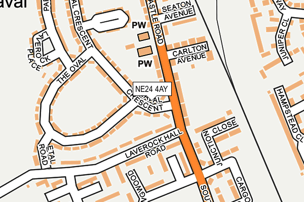 NE24 4AY map - OS OpenMap – Local (Ordnance Survey)