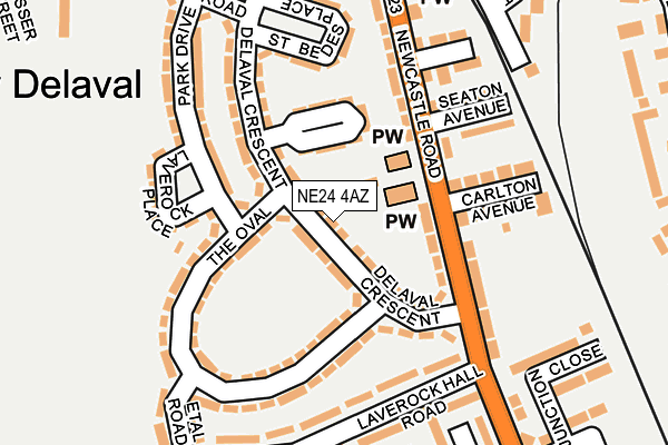NE24 4AZ map - OS OpenMap – Local (Ordnance Survey)