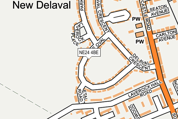 NE24 4BE map - OS OpenMap – Local (Ordnance Survey)
