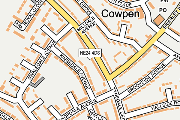 NE24 4DS map - OS OpenMap – Local (Ordnance Survey)