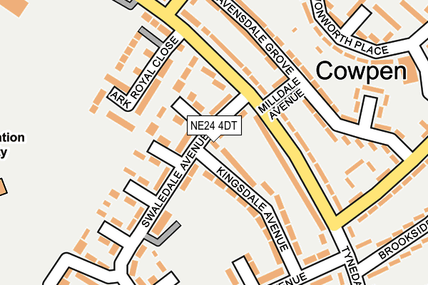 NE24 4DT map - OS OpenMap – Local (Ordnance Survey)