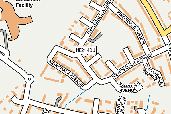 NE24 4DU map - OS OpenMap – Local (Ordnance Survey)