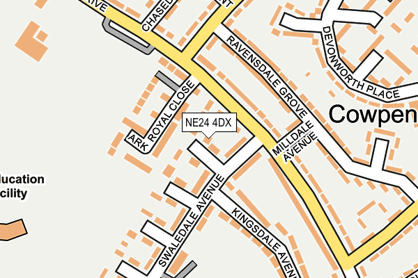 NE24 4DX map - OS OpenMap – Local (Ordnance Survey)