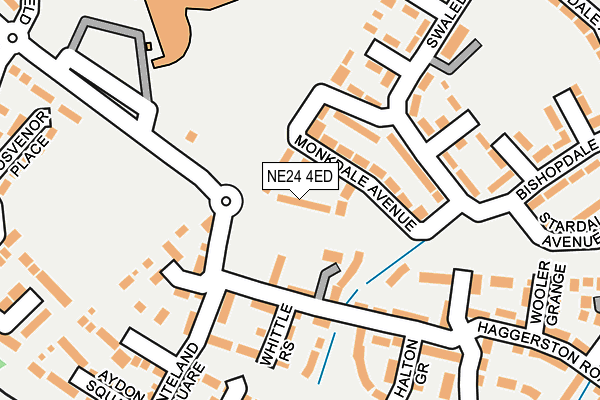 NE24 4ED map - OS OpenMap – Local (Ordnance Survey)