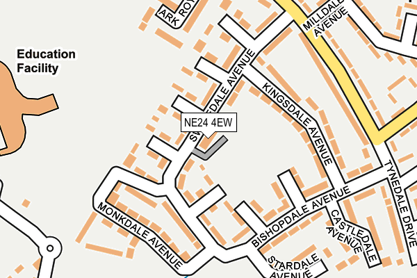 NE24 4EW map - OS OpenMap – Local (Ordnance Survey)