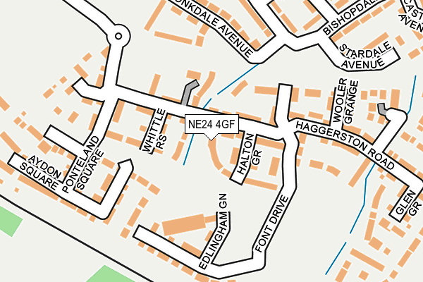 NE24 4GF map - OS OpenMap – Local (Ordnance Survey)