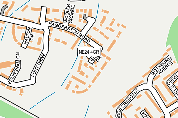NE24 4GR map - OS OpenMap – Local (Ordnance Survey)