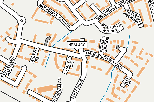 NE24 4GS map - OS OpenMap – Local (Ordnance Survey)
