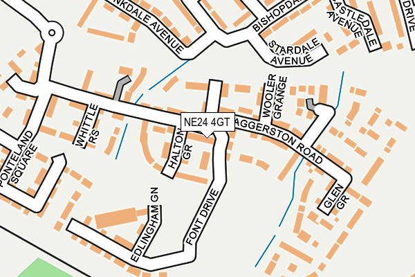 NE24 4GT map - OS OpenMap – Local (Ordnance Survey)