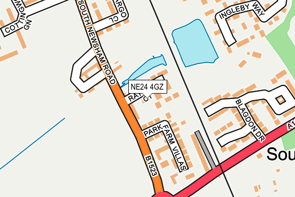 NE24 4GZ map - OS OpenMap – Local (Ordnance Survey)