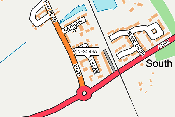 NE24 4HA map - OS OpenMap – Local (Ordnance Survey)