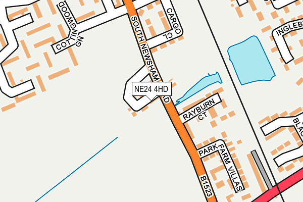NE24 4HD map - OS OpenMap – Local (Ordnance Survey)
