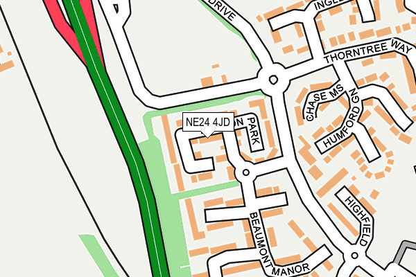 NE24 4JD map - OS OpenMap – Local (Ordnance Survey)