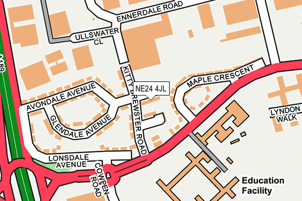 NE24 4JL map - OS OpenMap – Local (Ordnance Survey)