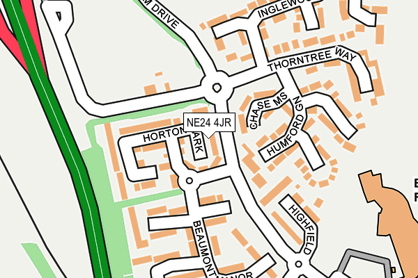 NE24 4JR map - OS OpenMap – Local (Ordnance Survey)
