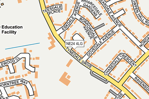 NE24 4LG map - OS OpenMap – Local (Ordnance Survey)