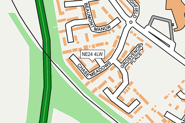 NE24 4LW map - OS OpenMap – Local (Ordnance Survey)