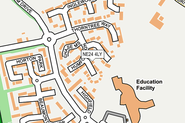 NE24 4LY map - OS OpenMap – Local (Ordnance Survey)