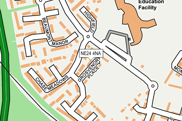 NE24 4NA map - OS OpenMap – Local (Ordnance Survey)