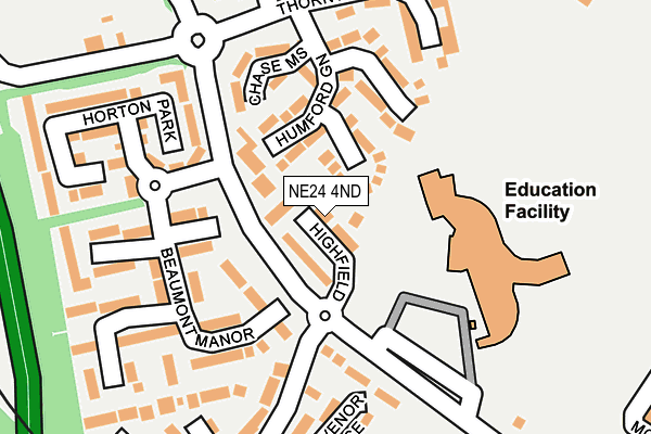 NE24 4ND map - OS OpenMap – Local (Ordnance Survey)
