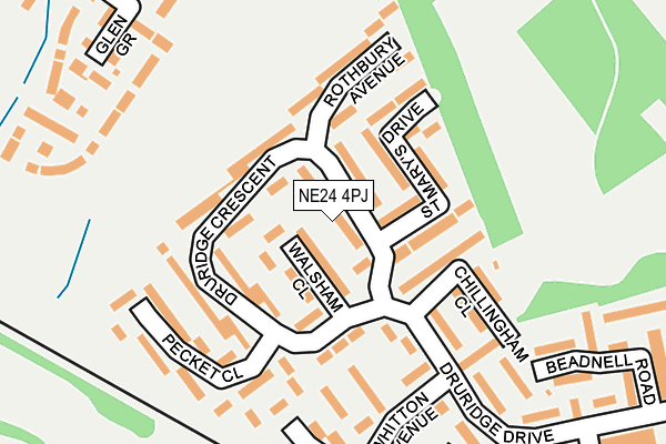 NE24 4PJ map - OS OpenMap – Local (Ordnance Survey)