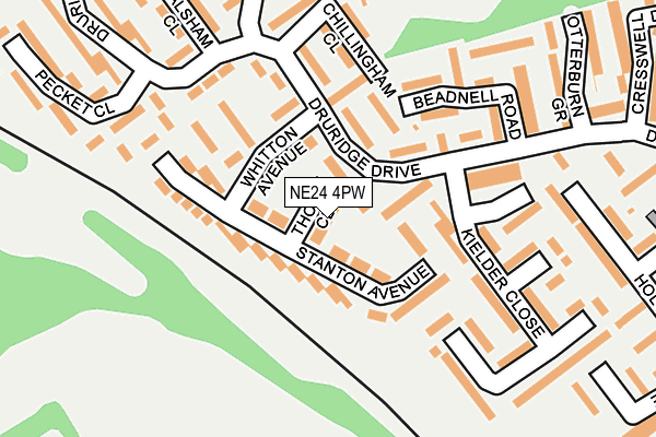 NE24 4PW map - OS OpenMap – Local (Ordnance Survey)