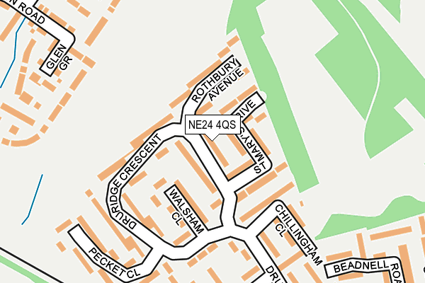 NE24 4QS map - OS OpenMap – Local (Ordnance Survey)