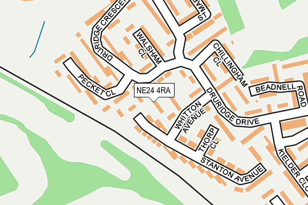NE24 4RA map - OS OpenMap – Local (Ordnance Survey)
