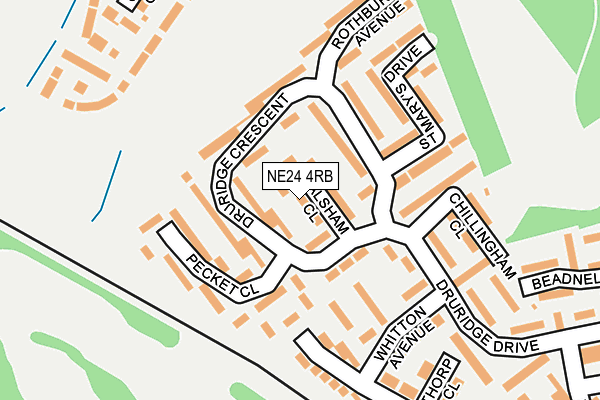 NE24 4RB map - OS OpenMap – Local (Ordnance Survey)