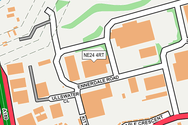 NE24 4RT map - OS OpenMap – Local (Ordnance Survey)