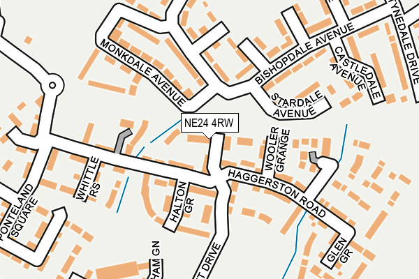 NE24 4RW map - OS OpenMap – Local (Ordnance Survey)
